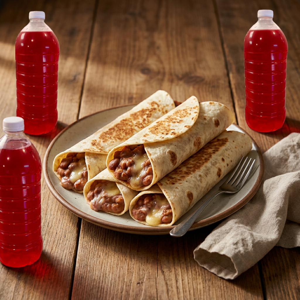 Combo Burro de Frijol con Queso*3 + Agua Jamaica*3