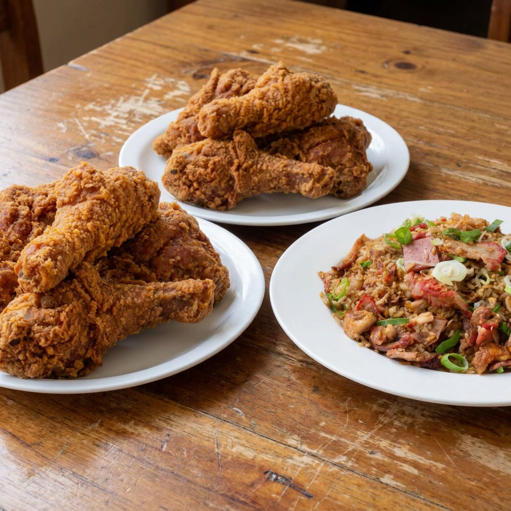 2 Piezas de Pollo Cuarto y Muslo + Medio Cantonés