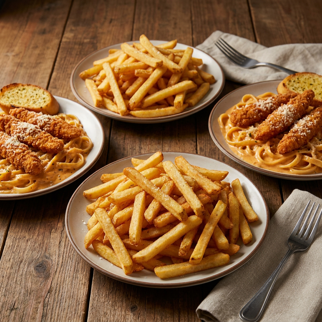 PAQ. 2 Fetuccinni Chipotle + 2 Papas Francesa