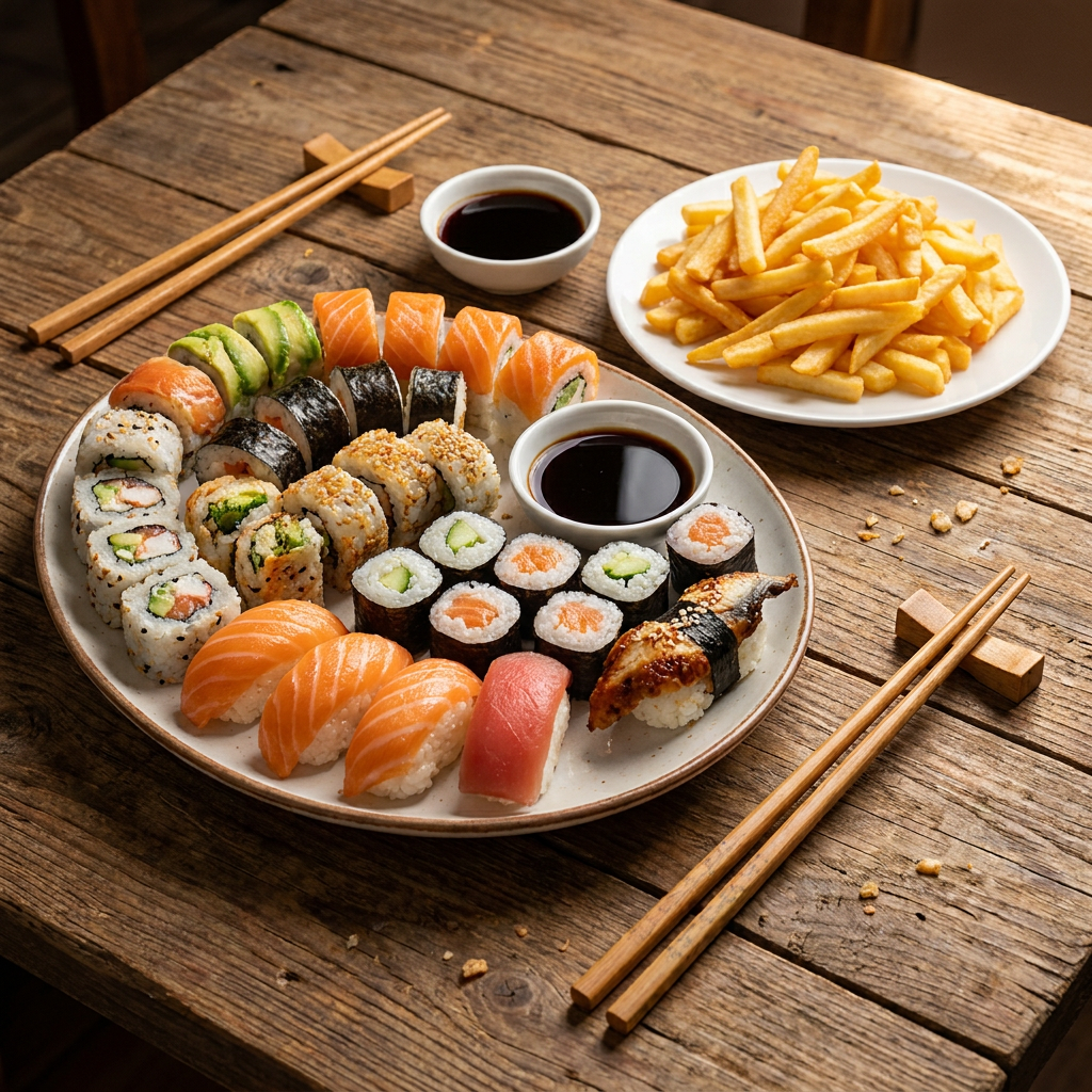 Promo de Sushi 40 Piezas + Papas Fritas