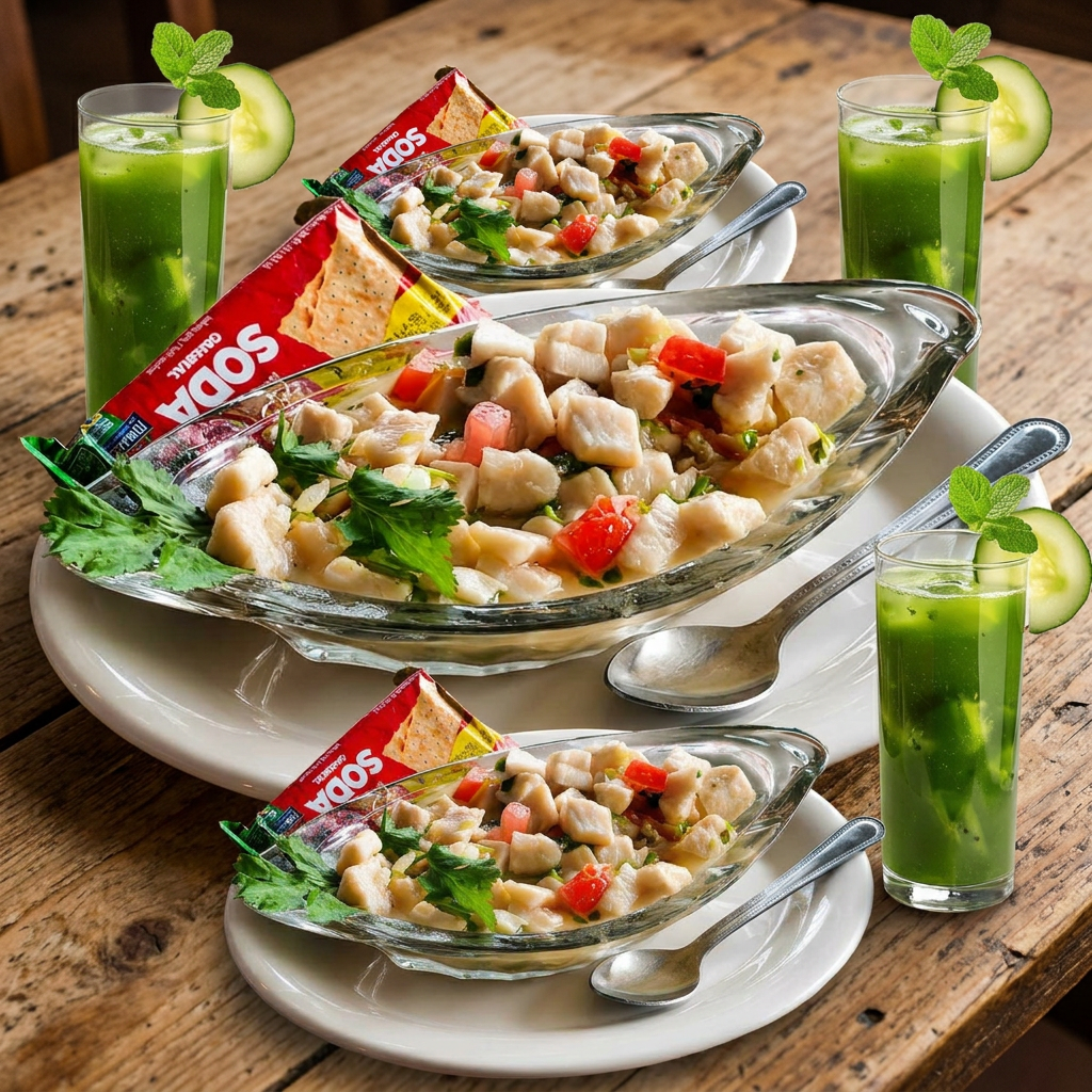 3 Ceviches de Pescado + 2 Naturales en Agua