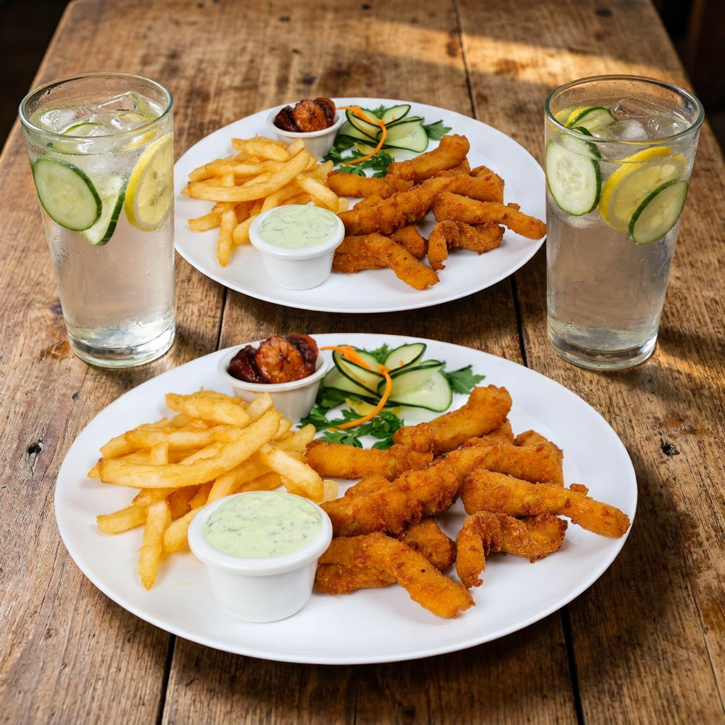 2 Dedos de Pollo + 2 Naturales en Agua
