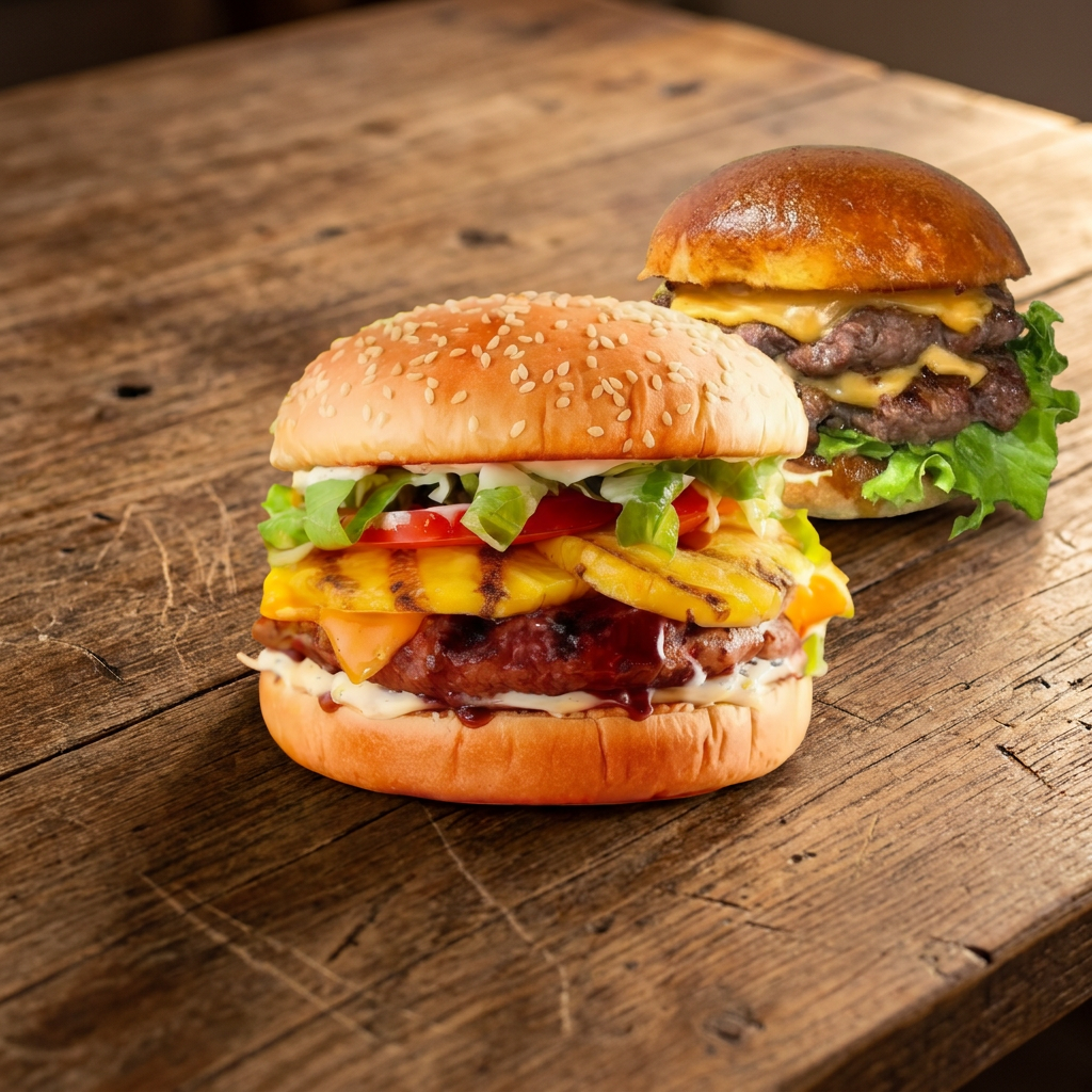 Hamburguesa Hawiana + Especial Doble