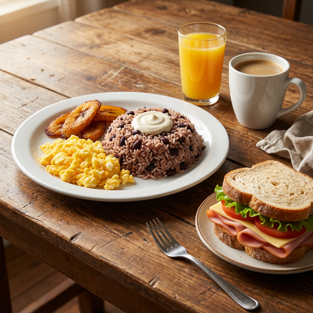 Desayuno Típico + Sándwich jamon y queso