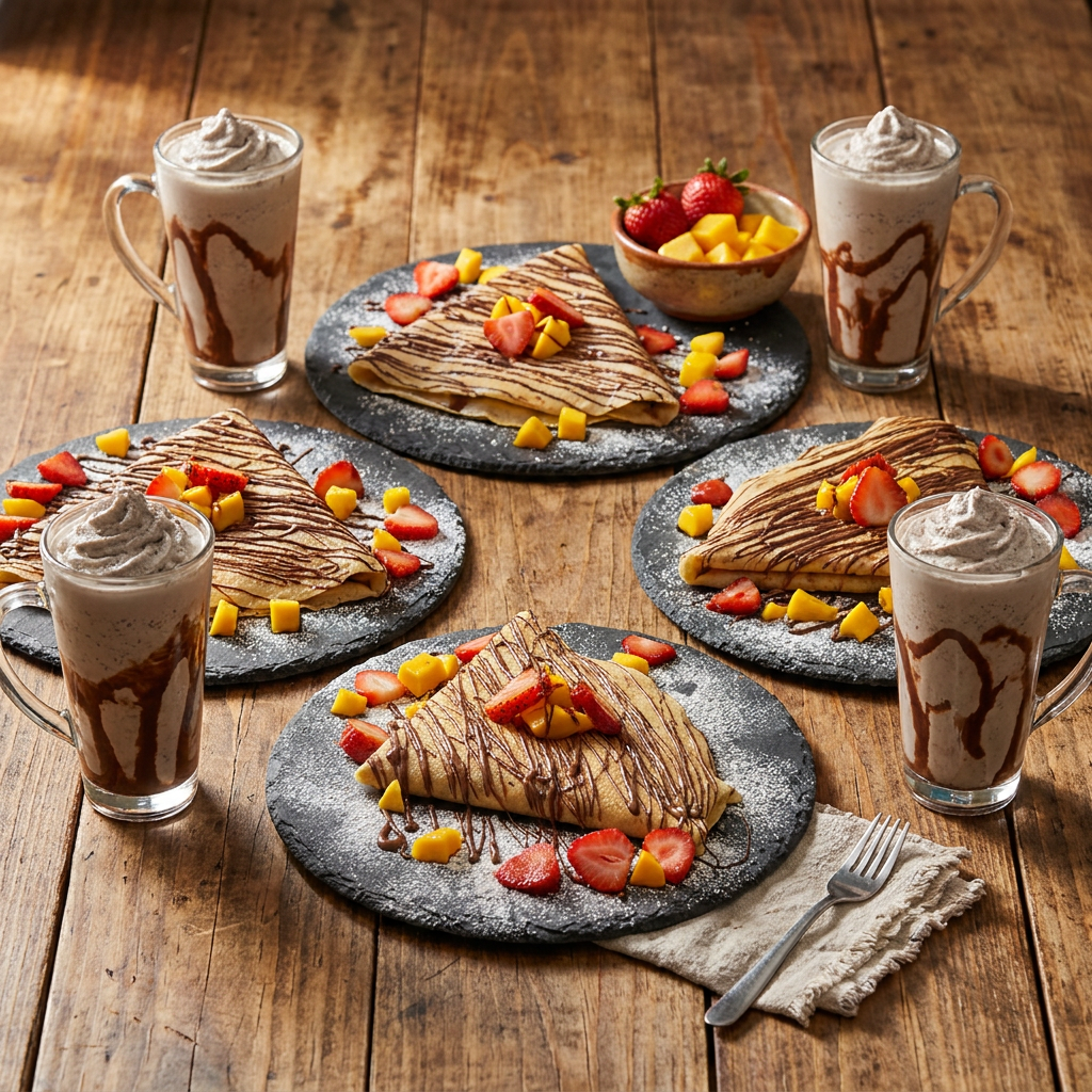 Combo Antojo 4 Crepas Premium + 4 Frappé