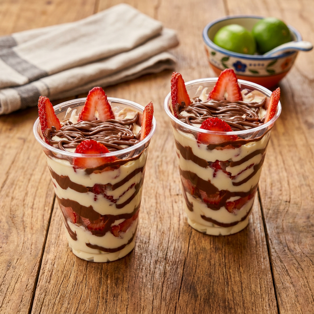 Combo 2 Fresas con Crema y NUTELLA 9 Onz