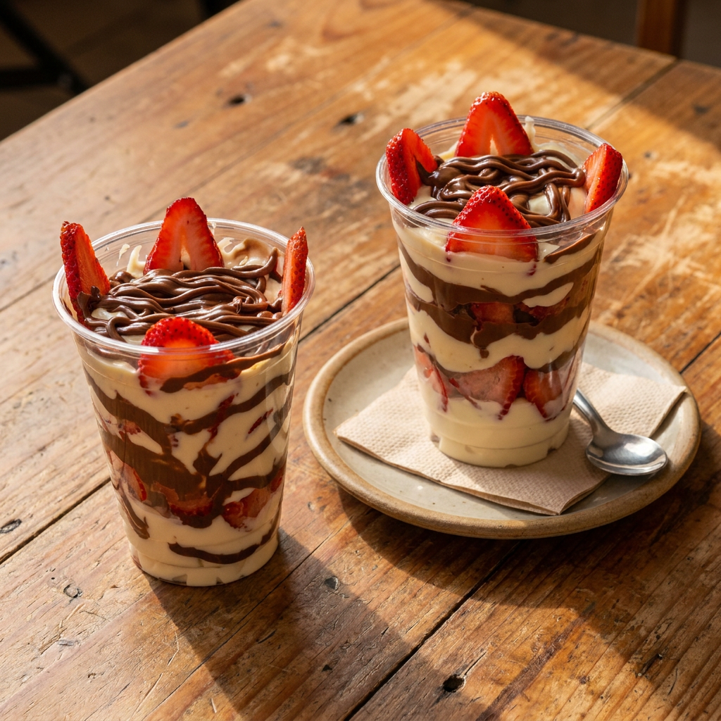 Combo 2 Fresas con Crema y NUTELLA 9 Onz