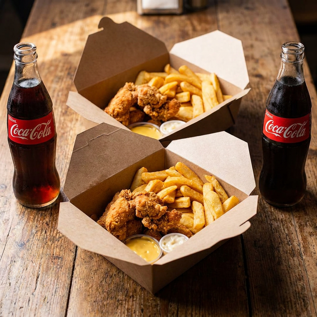 2 Strips de Pollo + 2 Coca Cola 250ml