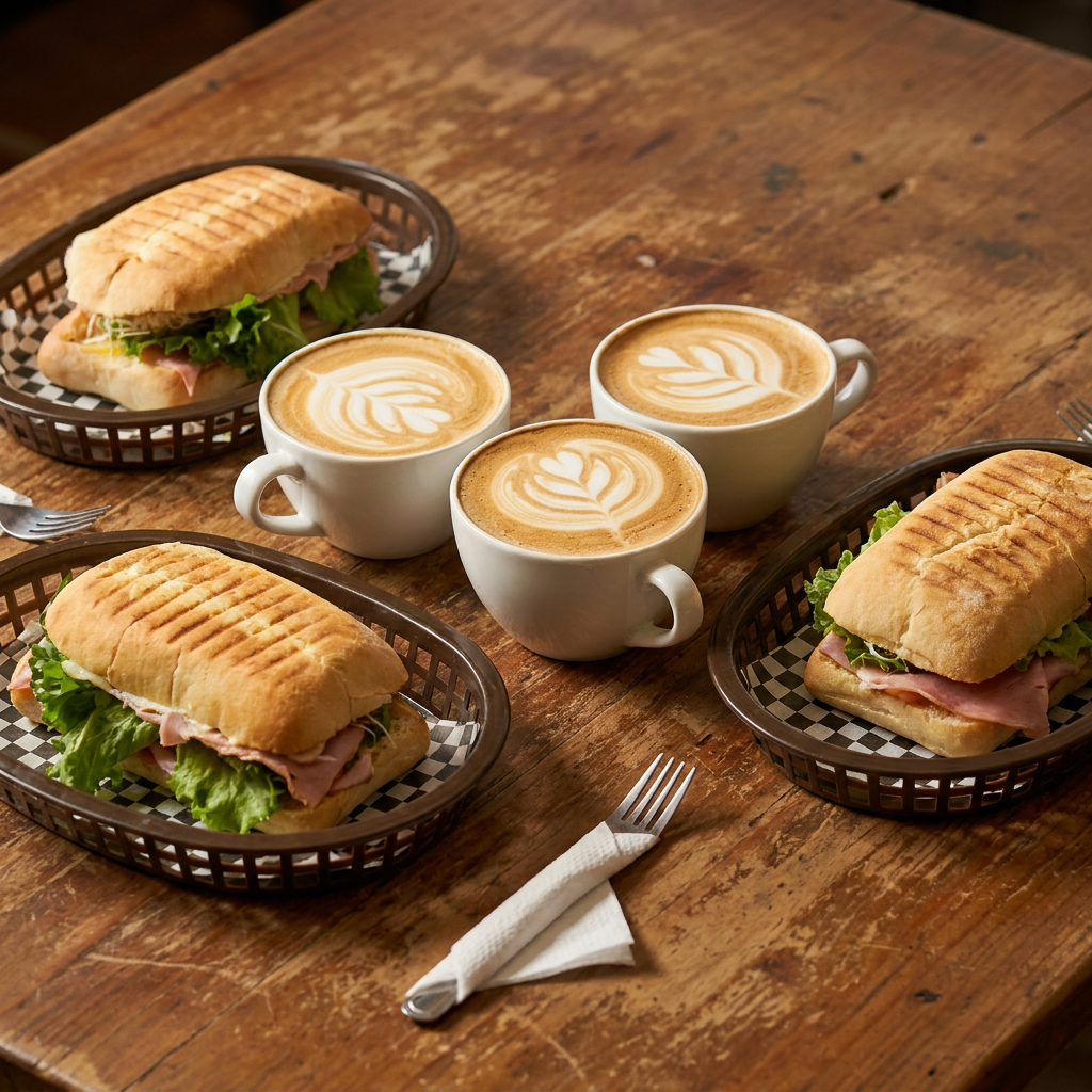 3 Chapata de Jamon + 3 Capuchino