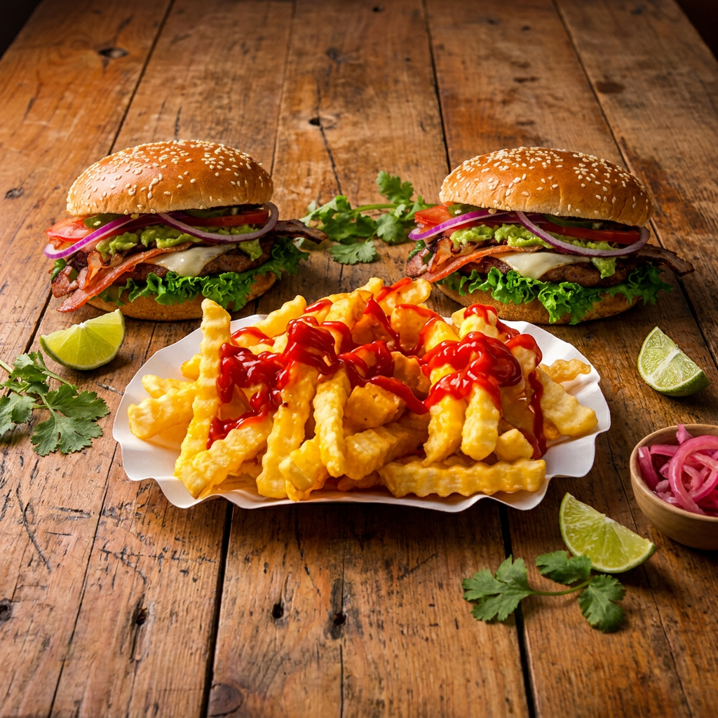 COMBO MUNDIALISTA (2 Hamburguesas+300grs de Papas)