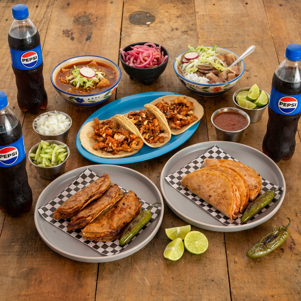 Combo 12 Tacos de Barbacoa + 3 Pepsis