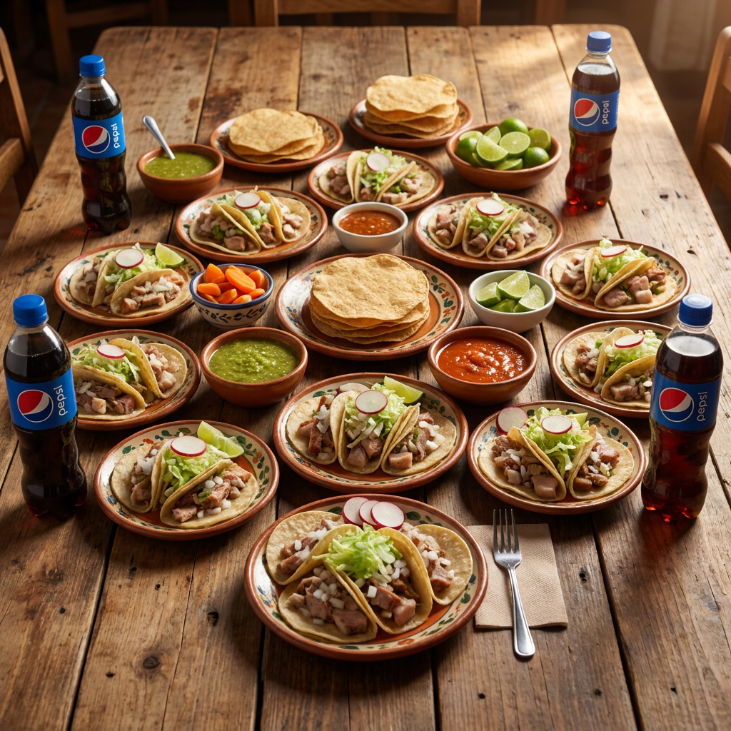 Combo 12 Tacos al Vapor + 3 PEPSI 355 ML