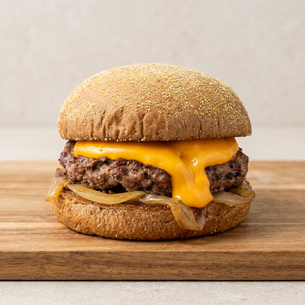 Pão Australiano, Brend 100g, cebola caramelizada, Cheddar Cremoso