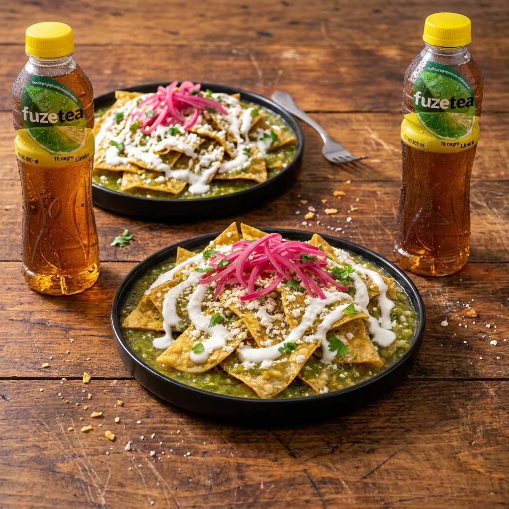 2 Chilaquiles + 2 Fuze tea