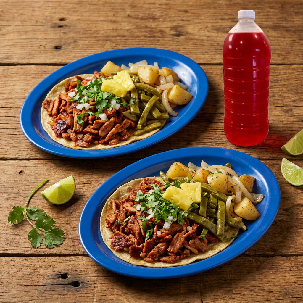 2 Tacos Pastor + Jamaica 500 Ml