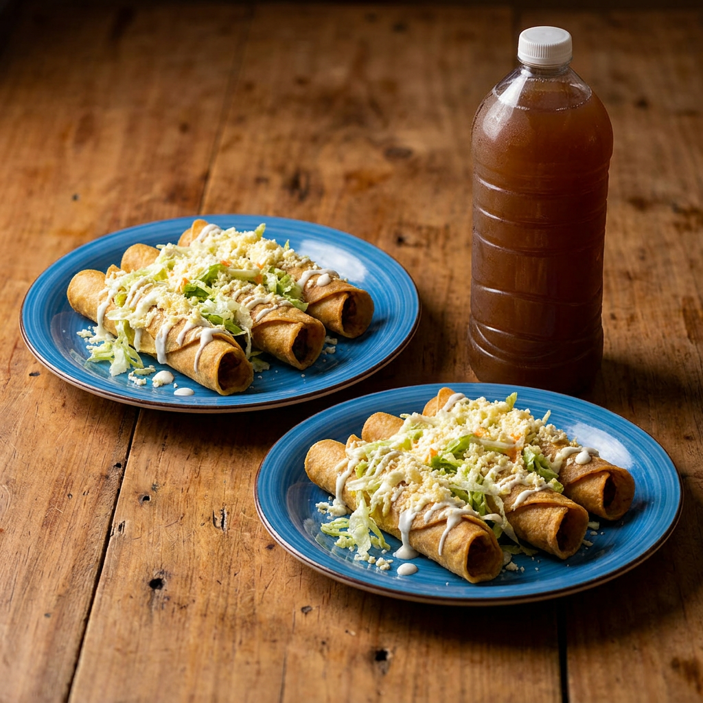 Combo Tacos Dorados + Agua de tamarindo