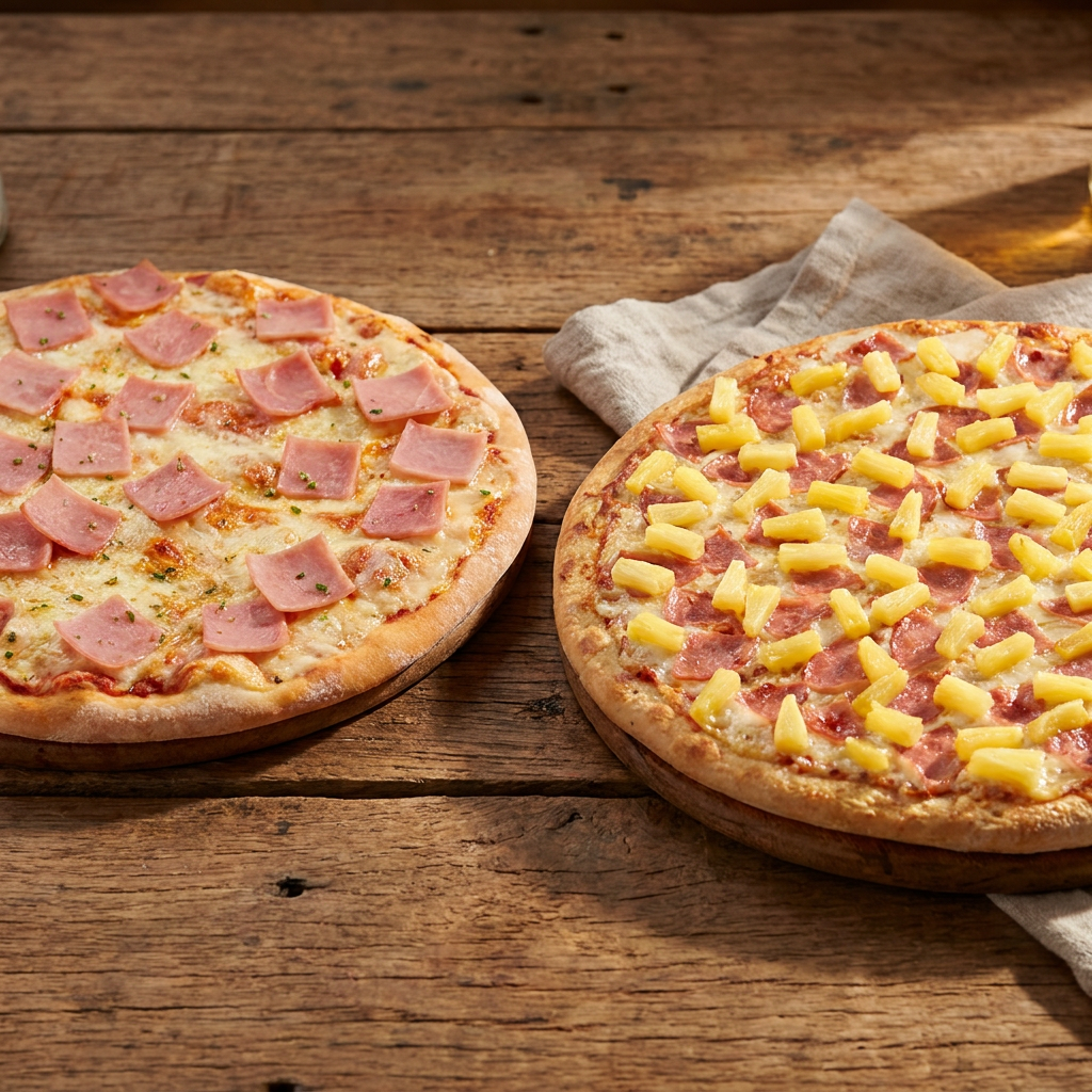 Combo Pizza Jamón Queso + Pizza Hawaiana
