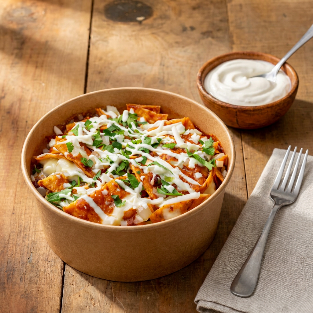 Chilaquiles Rellenos + Crema