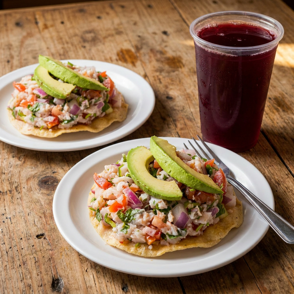 Combo Tostadas de Ceviche + Agua Fresca