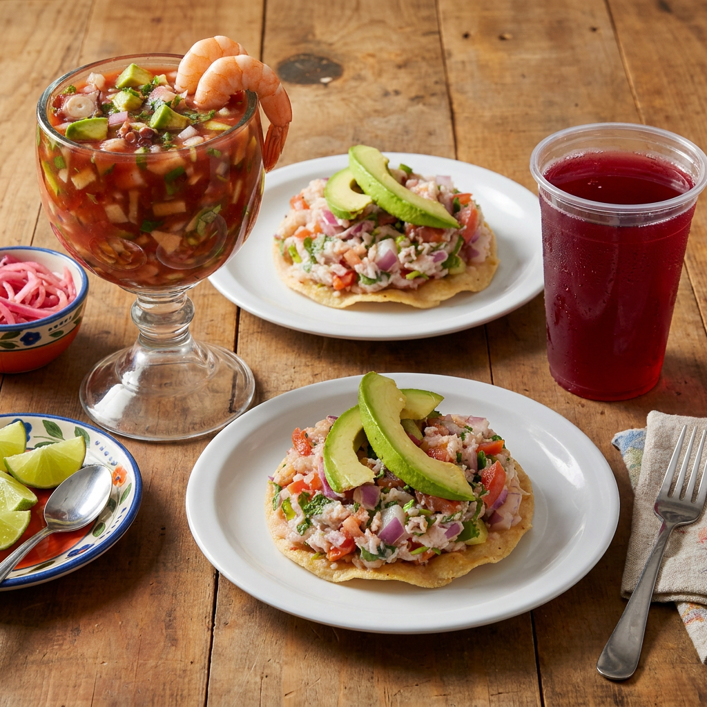Combo Coctel Grande + Tostadas de Ceviche