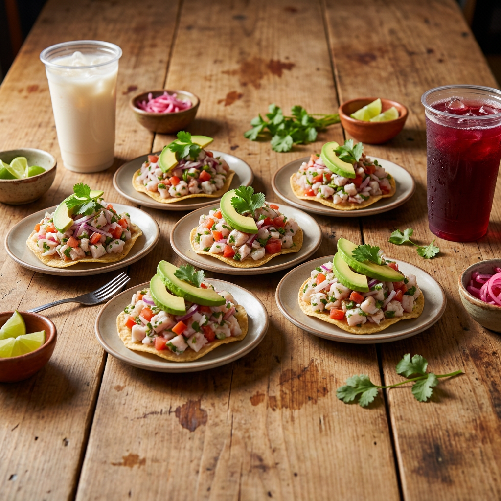 Combo Pareja Tostadas de Ceviche + Agua