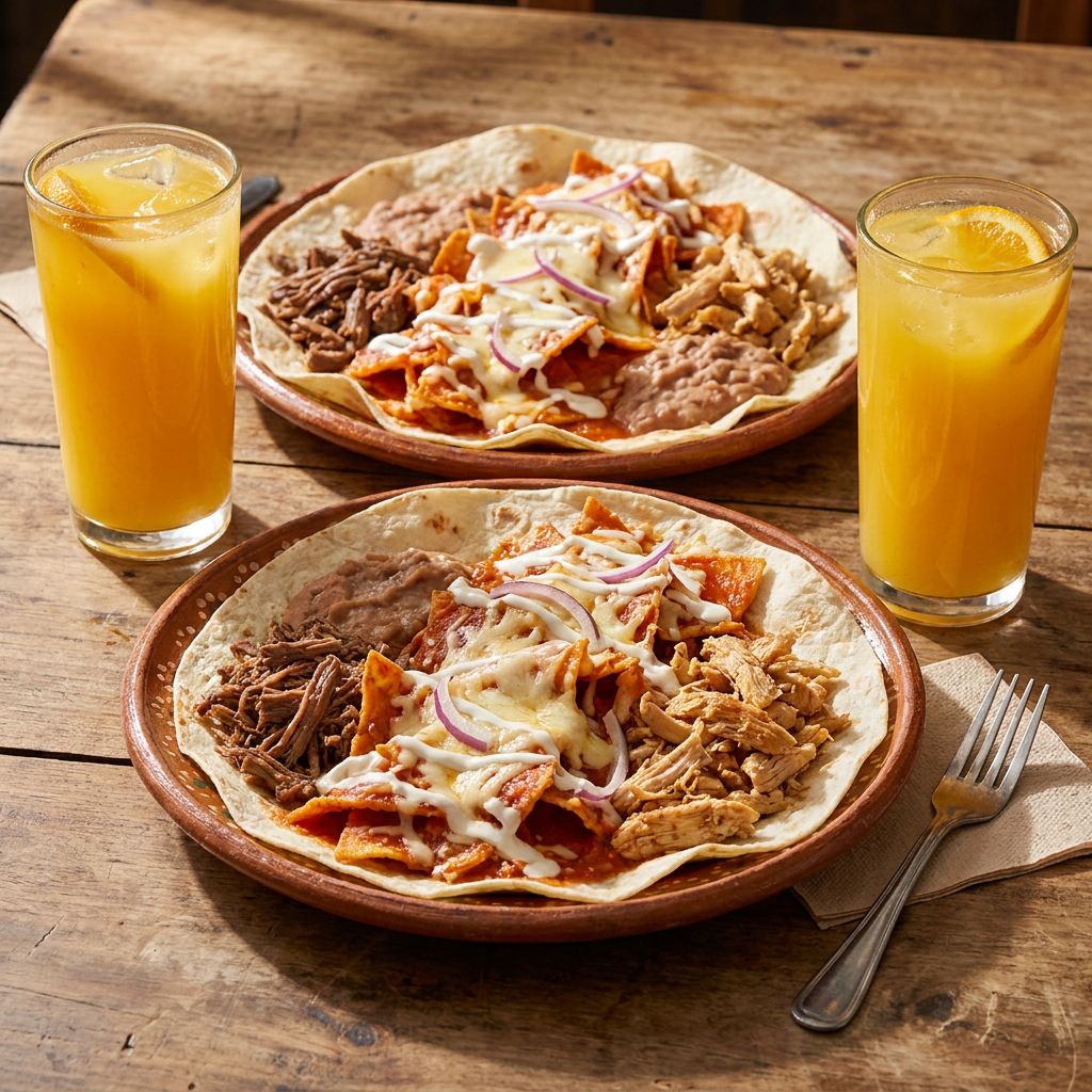 2 Chilakiburros y Jugo de Naranja