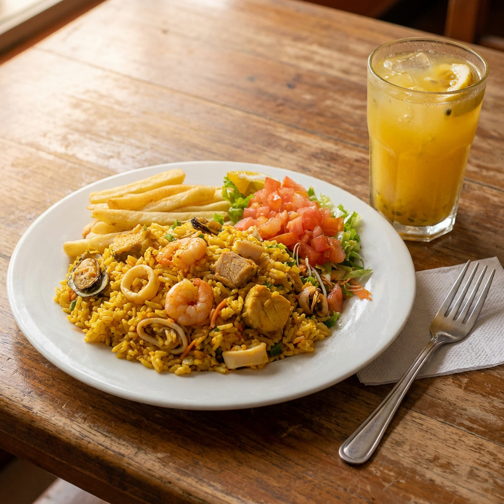 Arroz con Mariscos + Refresco natural
