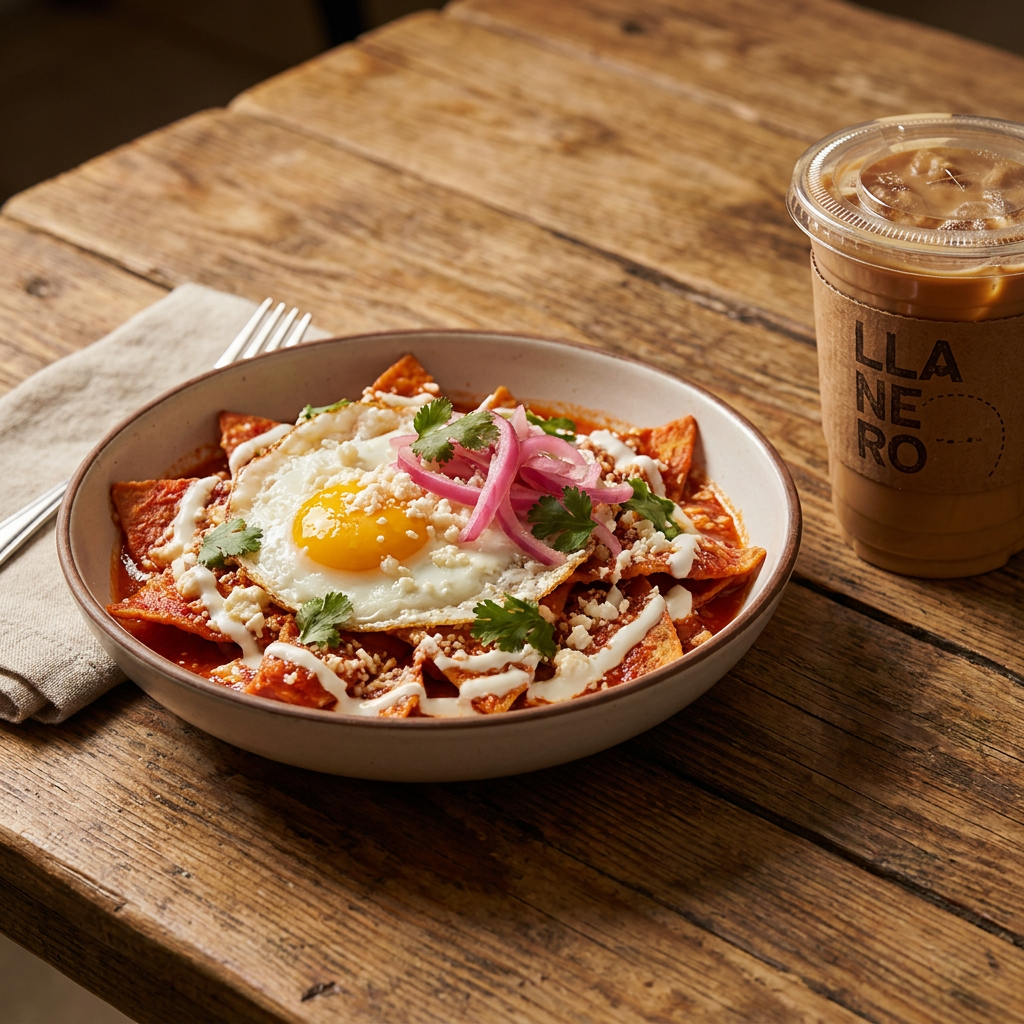 Chilaquiles Individuales + Latte Frio