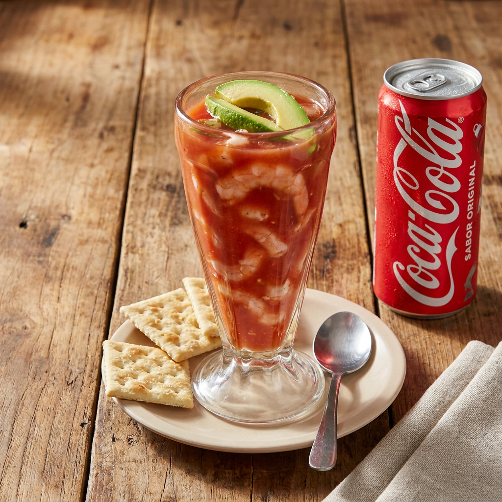 Coctel de Camaron Mediano + Coca de Lata