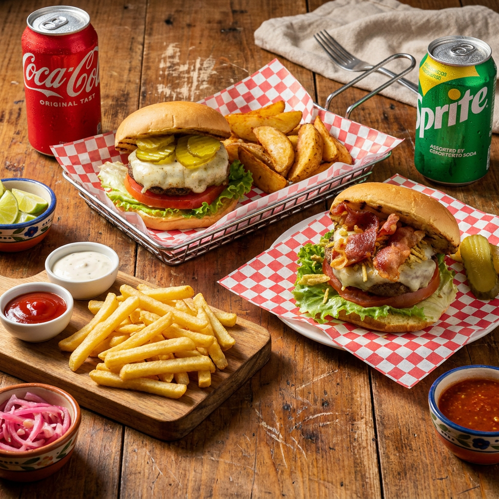 COMBO Hamburguesa Clasica+Tocino Crunch+Papas+REF
