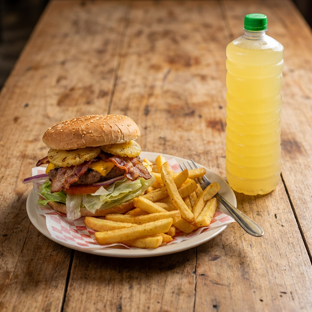 Hamburguesa Hawaiana + Agua