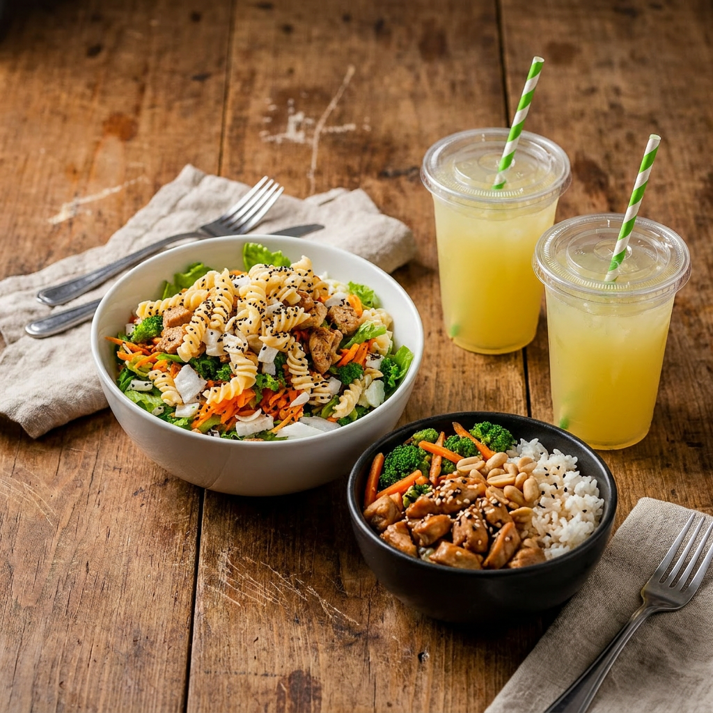 Combo Bowl Teriyaki+ Ensalada Pollo Ch+ Aguas Piña
