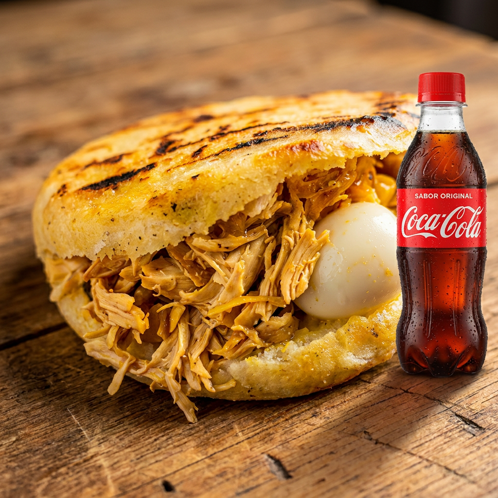 Combo Arepa con Pollo + Coca Cola
