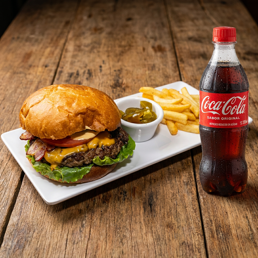 Hamburguesa Tradicional con Coca Cola