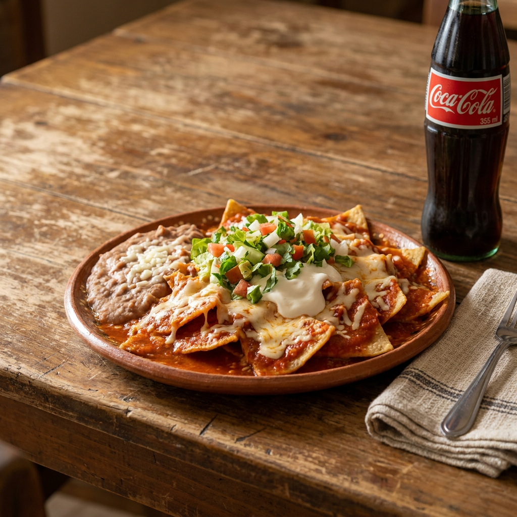 Chilaquiles Clásicos con Coca Cola 355 Ml