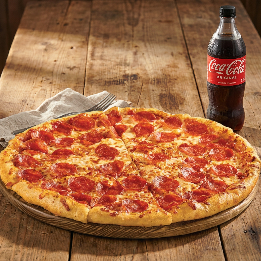 Paquete 1 Pizza Pepperoni + 1 Coca Cola 1.3LT