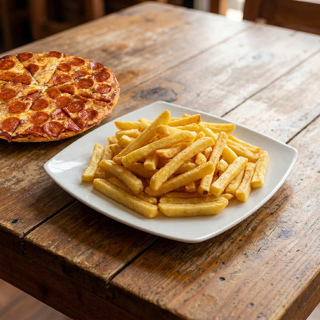 Pizza Pepperoni + Papas a la francesa