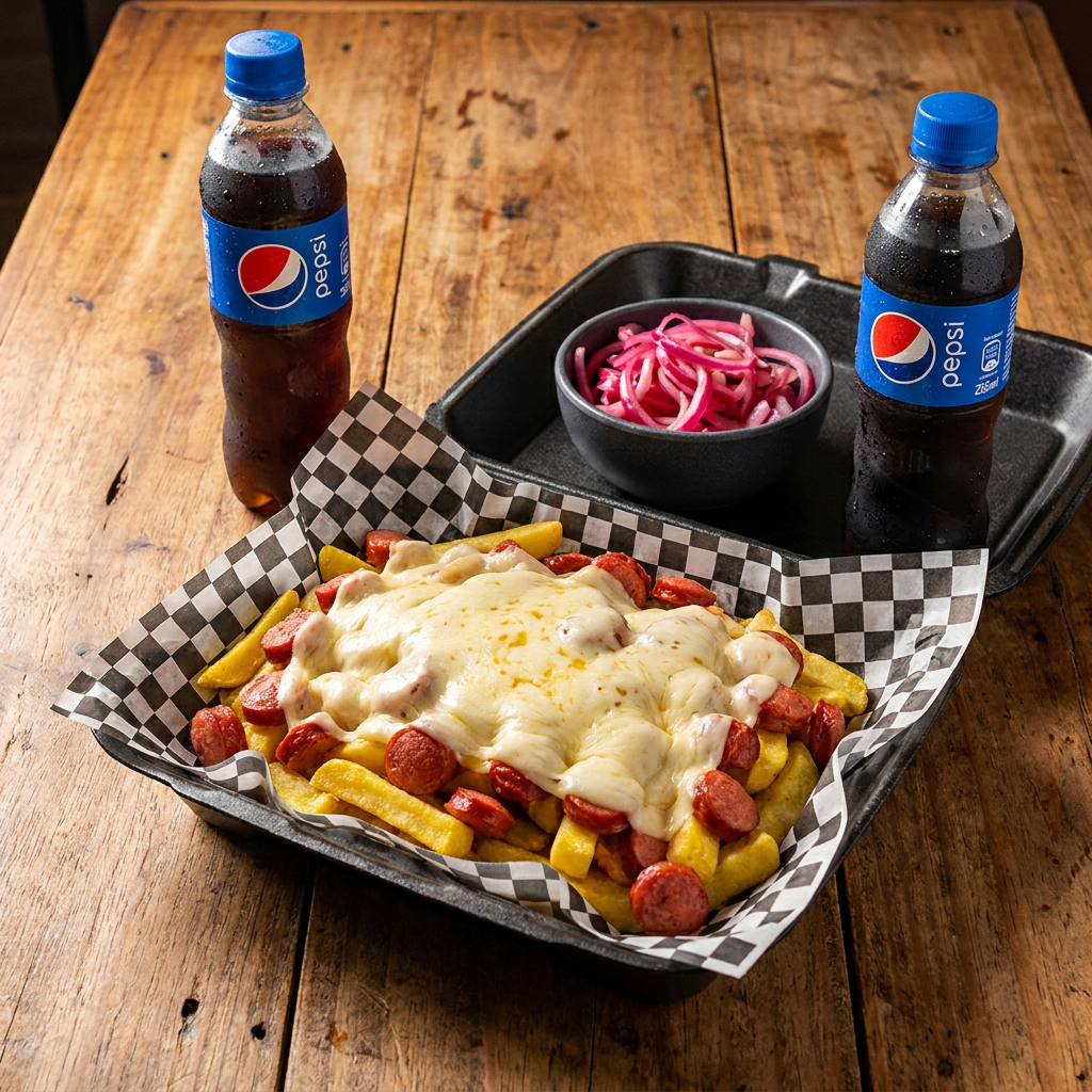 SalchiGratinada para 2 con Bebidas