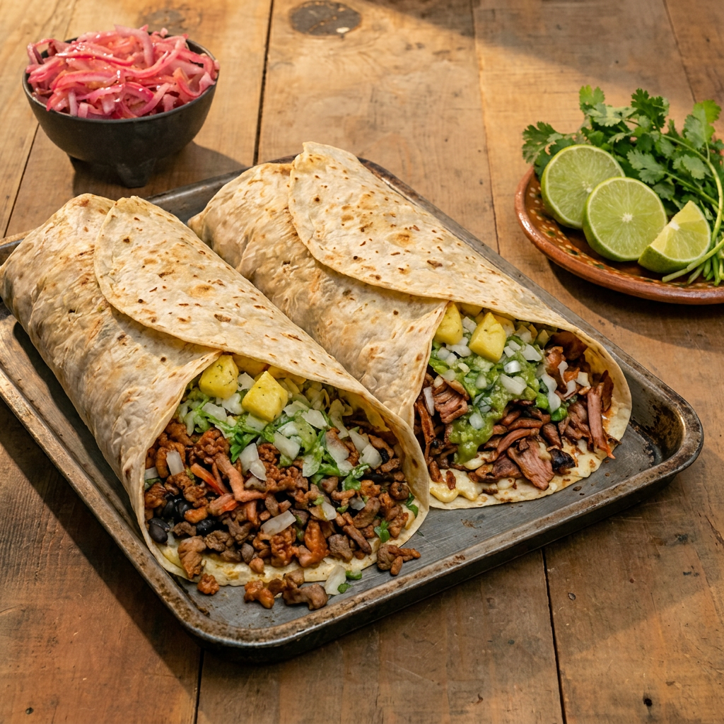 1 Burrito de Pastor + 1 Burrito Campechano