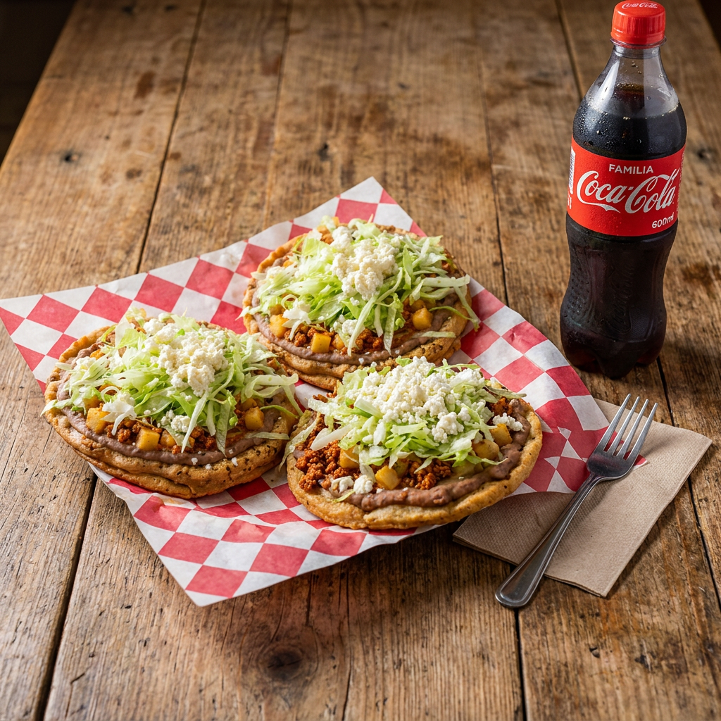 Combo 3 Sopes con chorizo + Refresco 600ml