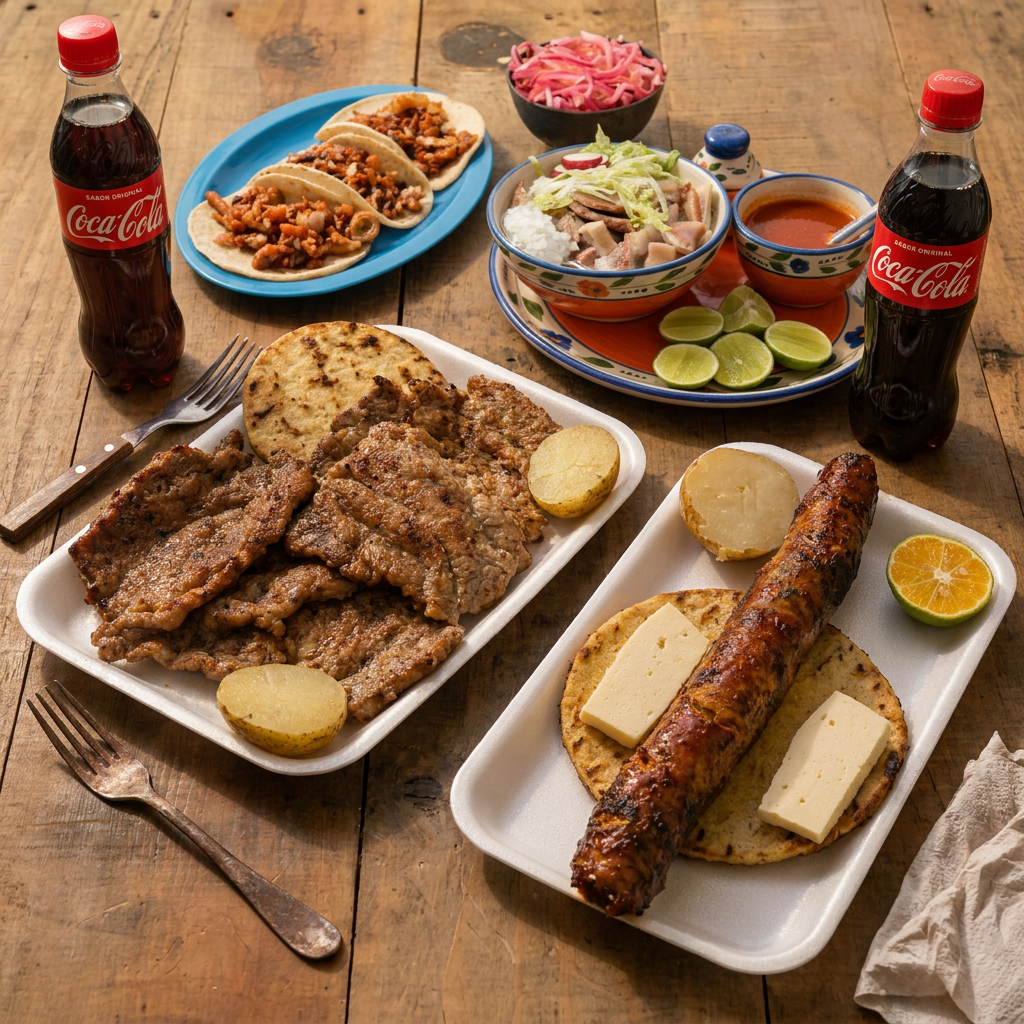 Asado de Cerdo y Chorizo + 2 Bebidas 400L