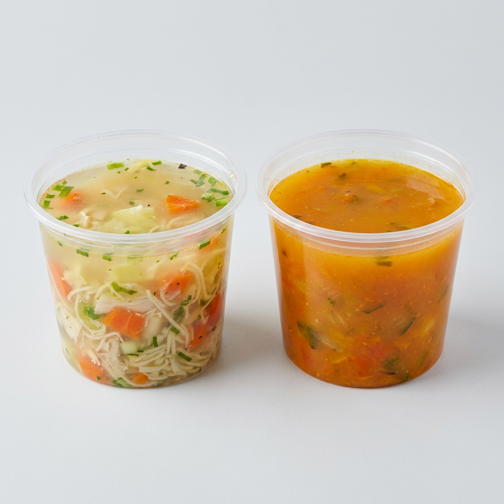 Saboroso Caldo Verde 500ml! Preparado com batata, linguiça calabresa e couve manteiga, é uma combinação clássica, cremosa e cheia de sabor. Perfeito para aquecer sua noite com muito conforto e aquele gostinho caseiro irresistível. Experimente um dos sabores mais pedidos do nosso cardápio! Todas as nossas sopas acompanham 1 pão francês fresquinho e 1 sachê de parmesão ralado para deixar sua experiência ainda mais completa e deliciosa!
