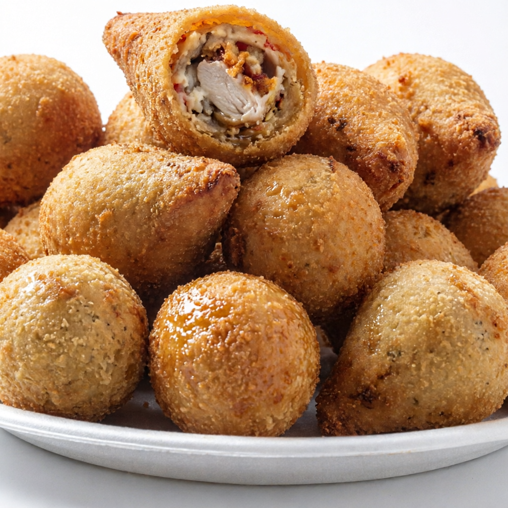 Descubra o prazer inigualável de nossa Coxinha Tradicional de Frango. Cada uma das 20 unidades é meticulosamente preparada e recheada com frango suculento, envolto em uma massa leve e crocante. Esta é uma verdadeira delícia, ideal para os verdadeiros apreciadores desse clássico da culinária brasileira. Aproveite nosso desconto especial de 35% na categoria de salgados e desfrute do melhor sabor a u