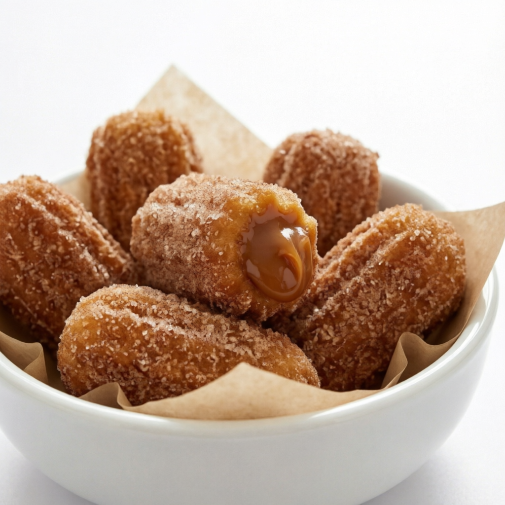 CHURROS RECHEADO DE DOCE DE LEITE PASSADO NA CANELA E AÇUCAR UMA COMBINÇÃO PEREITA PARA ADOÇAR QUALQUER MOMENTO DO SEU DIA