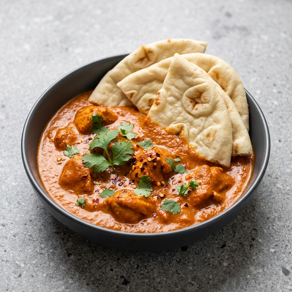 Cubos de ricota e ervilhas cozidas em molho suave e cremoso feito com castanha de caju, tomates frescos, condimentos e ervas indianas (250ml)
