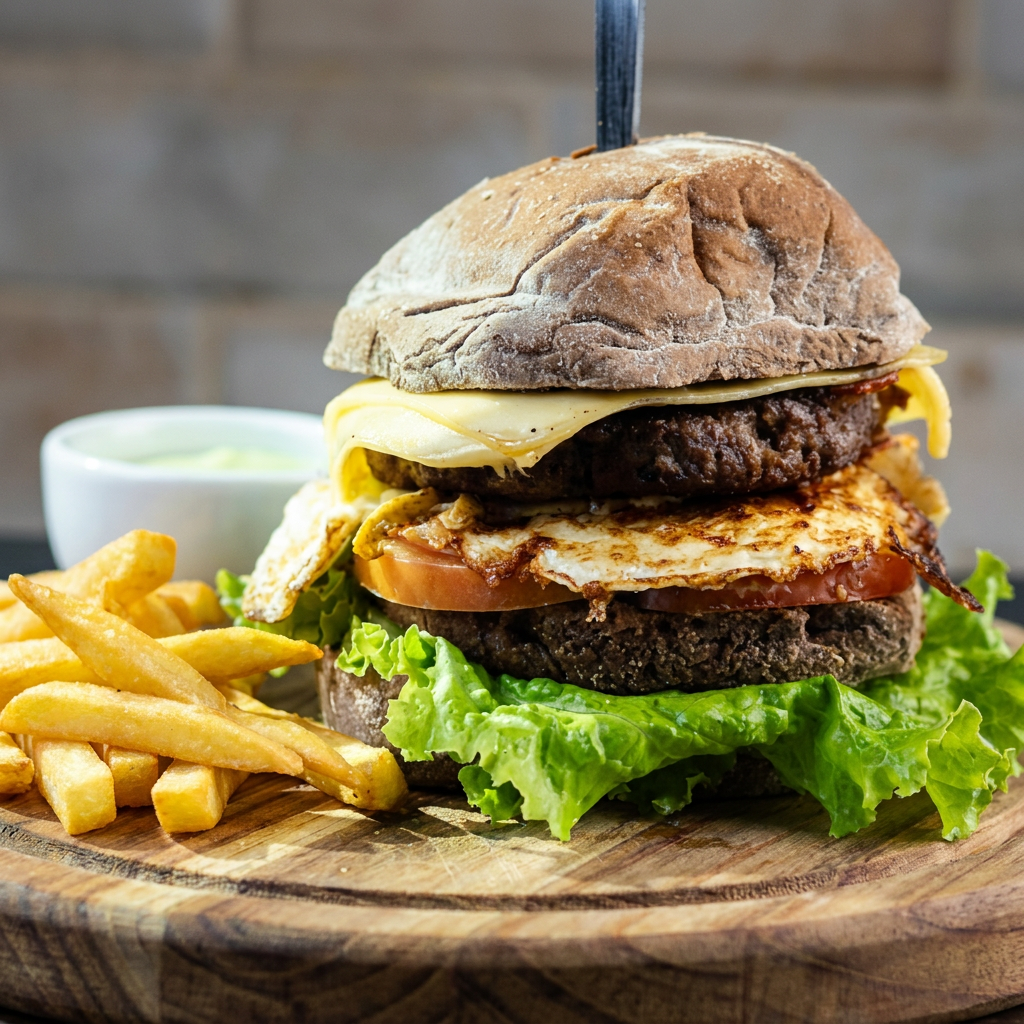 Hambúrguer suculento + fritas crocantes: uma combinação clássica, deliciosa e irresistível!!