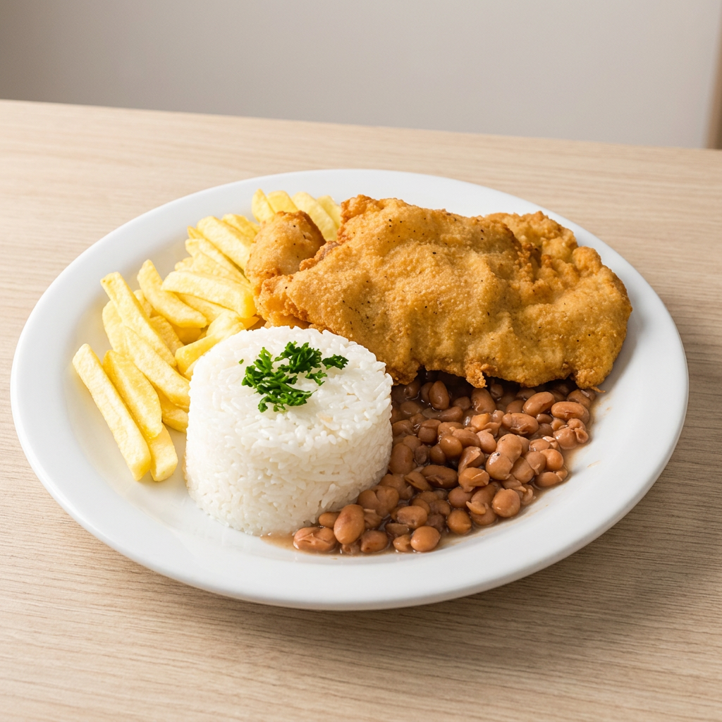 Arroz, Feijão, Fritas ou Salada