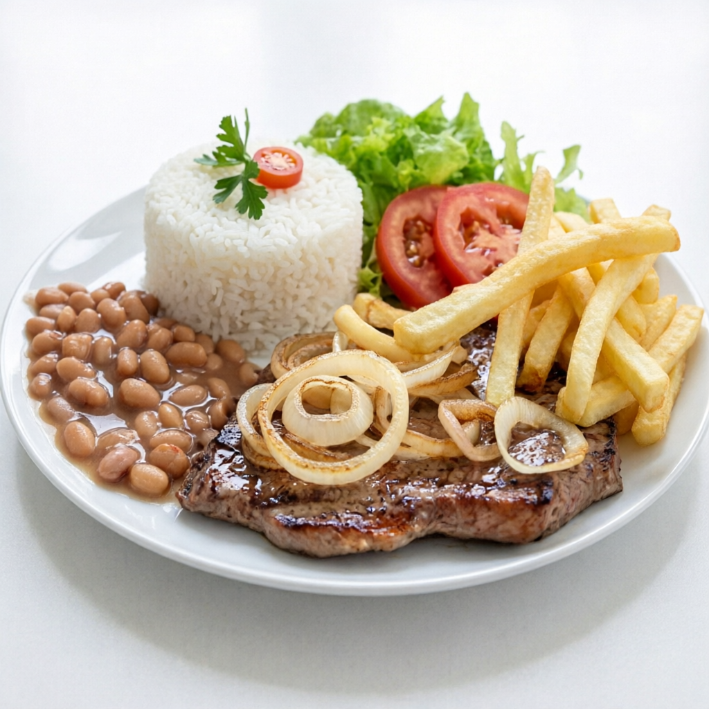 Arroz, Feijão, Fritas ou Salada