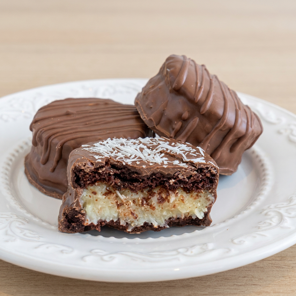 Pão de mel artesanal recheado com coco cremoso e coberto com chocolate, trazendo todo o sabor do clássico Prestígio em cada mordida!