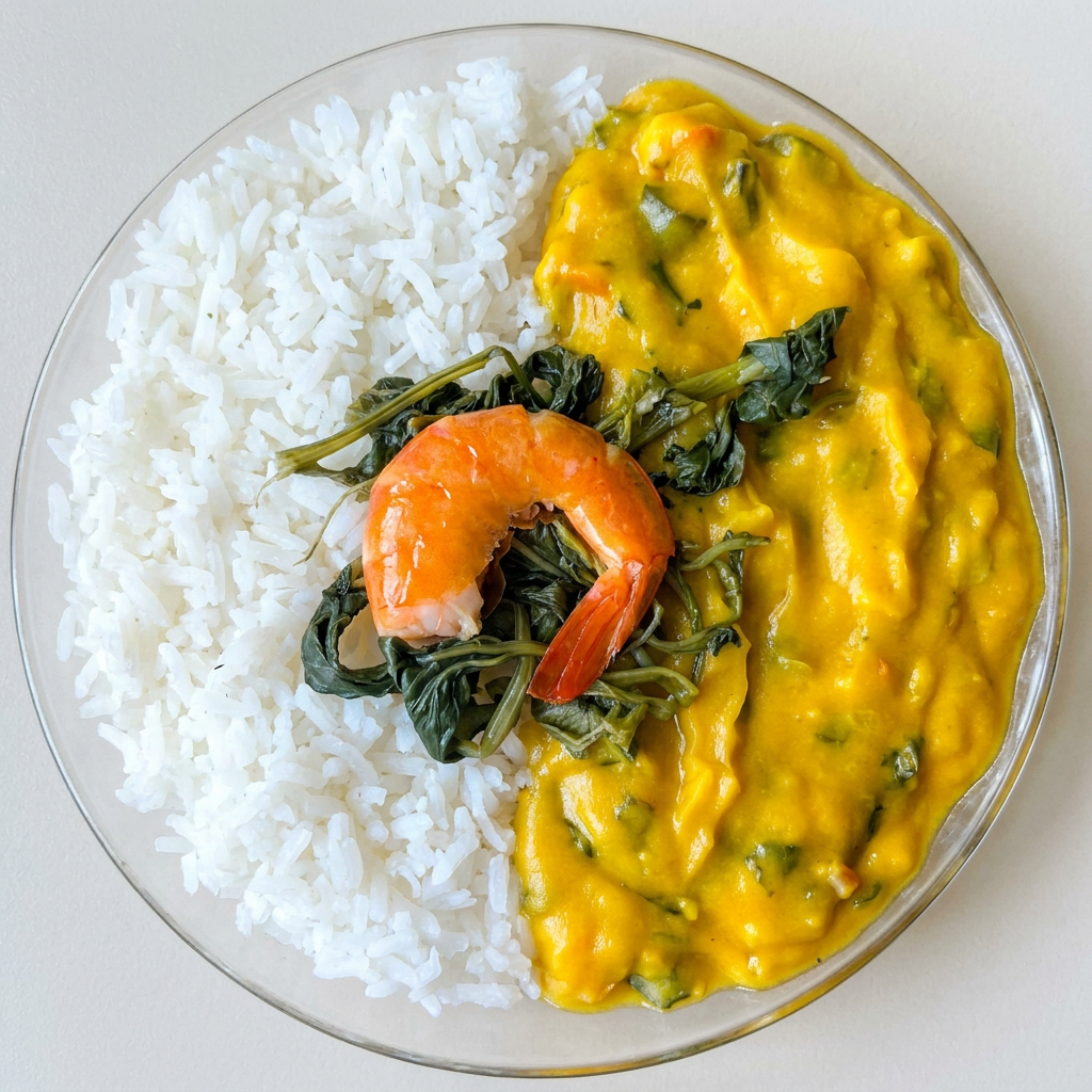 Nosso 'Vatapá de Camarão' é uma celebração à culinária regional. Trata-se de um delicioso e cremoso vatapá, preparado com a mais pura farinha de trigo e enriquecido com o autêntico dendê. A receita é intensificada com temperos regionais selecionados, que proporcionam um paladar único e marcante. A generosa porção de camarão regional adicionada, torna este prato ainda mais especial. Servido em harmonia com arroz branco soltinho e perfeitamente escorrido, o prato é finalizado com um toque de jambu e camarão do Maranhão. Um prato especial de julho, verdadeiramente inesquecível!